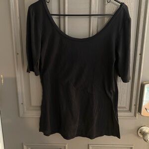 Charlotte Russe Black Quarter Sleeve Top - off the shoulder